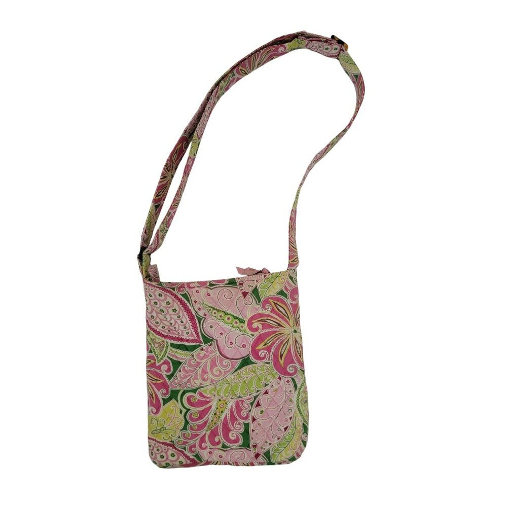 Vera Bradley Pinwheel Pink Crossbody Bag With Adjustable Strap & Zipper Closure - Picture 2 of 4